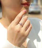 Anillo de Boda con Cruz y Moissanita en Plata S925