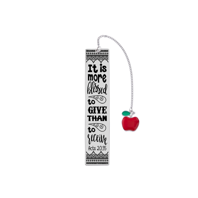 Marcador de Libros de Acero Inoxidable con versiculos cristianos