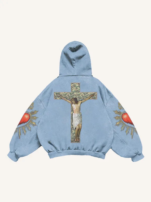 Sudadera Casual con Estampado de Fe