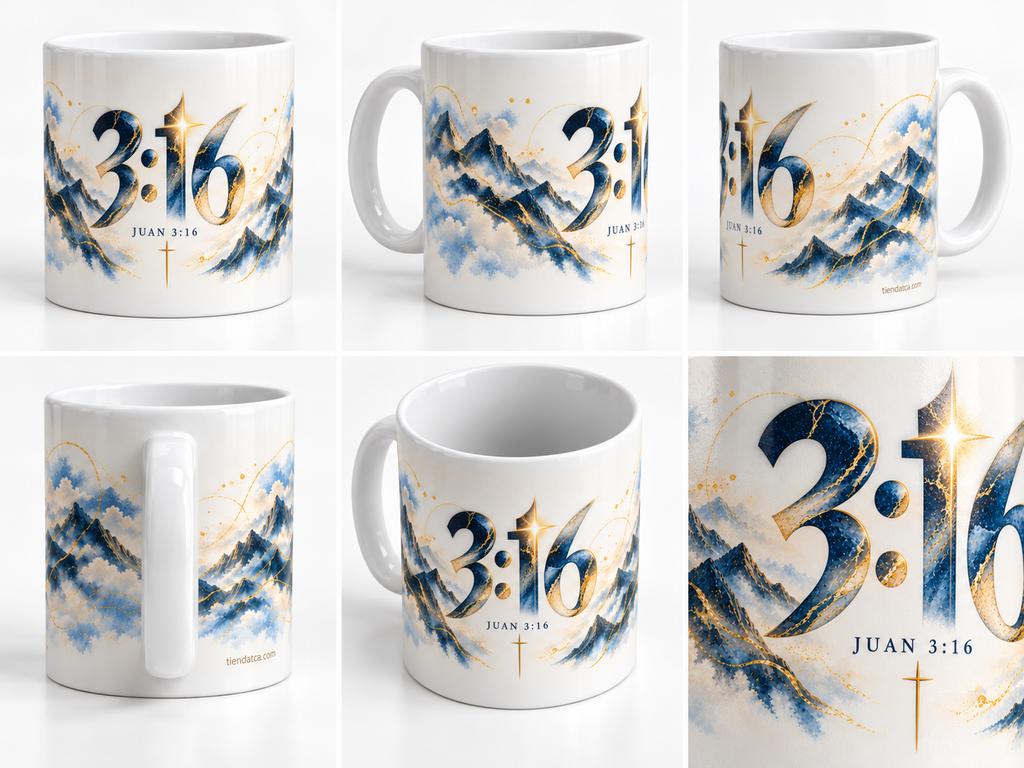 Taza Cristiana Juan 3:16 · Diseño Exclusivo TCA · 11 oz