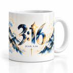 Taza Cristiana Juan 3:16 · Diseño Exclusivo TCA · 11 oz