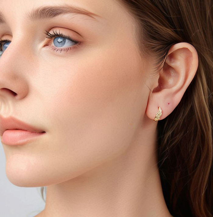 Pendientes de plata con alas angelicas