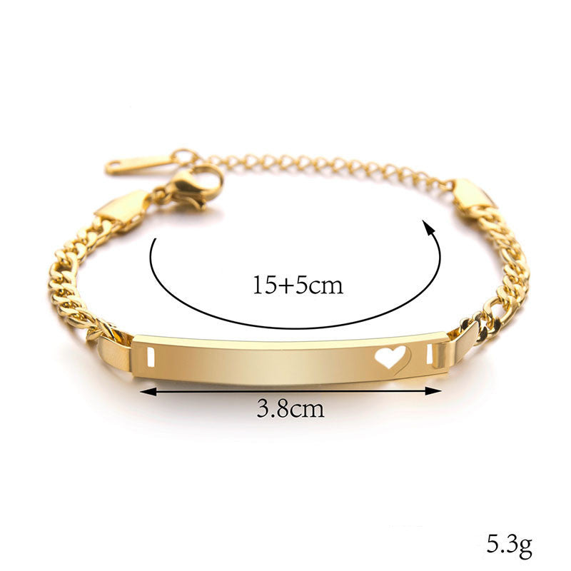 Brazalete "Corazón de Adoración" en Acero - Personalizable