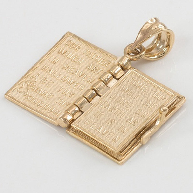 Collar con Colgante de Biblia Abatible en Acero Inoxidable