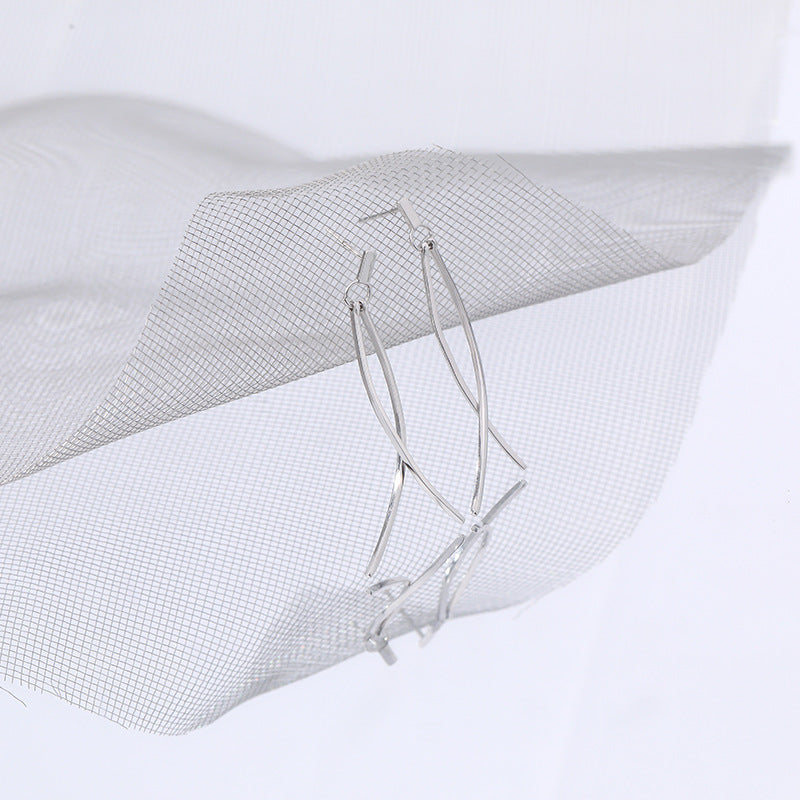 Pendientes con pez cristiano Ichthys de Plata de Ley 925 con Borla Lineal