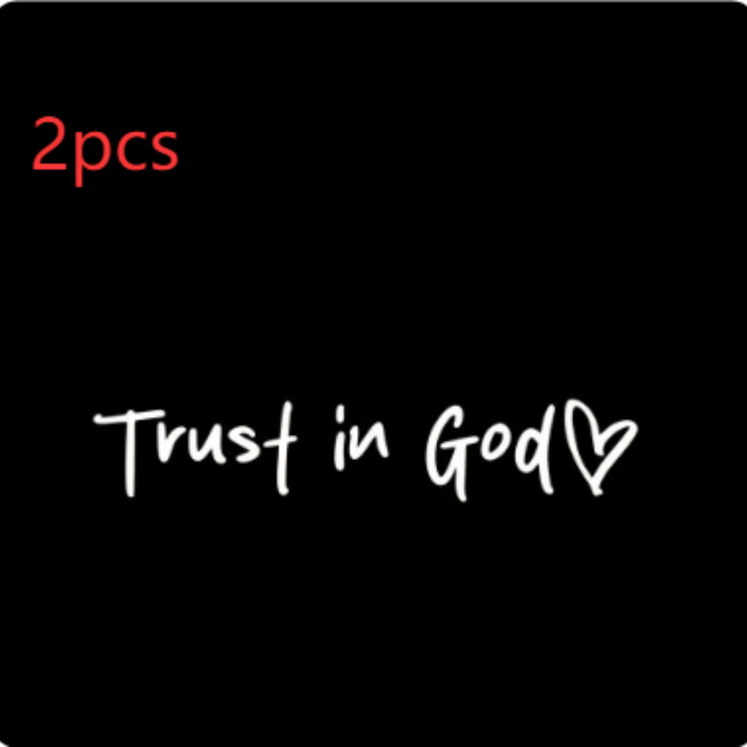 Adhesivo de vinilo para Coche con Texto Trust in God