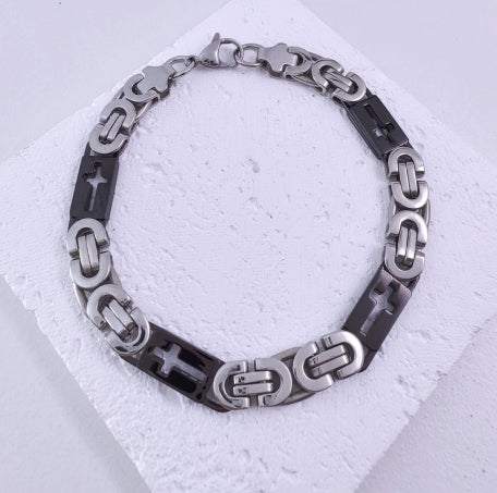 Brazalete de Eslabones "Fortaleza en Cristo"