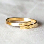Anillo cristiano '' Trust God'' de Acero Inoxidable Ajustable