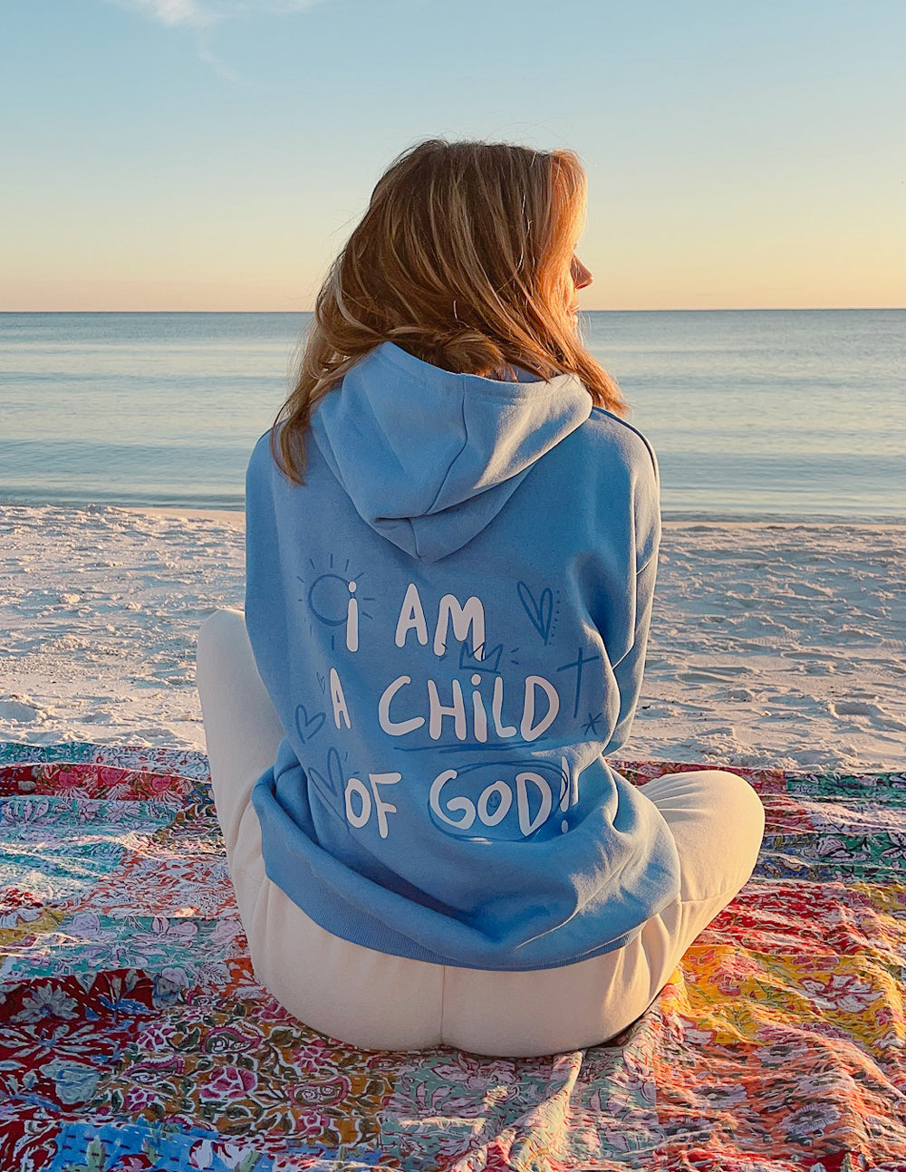 Sudadera Cristiana Unisex I Am A Child Of God Azul Eléctrico