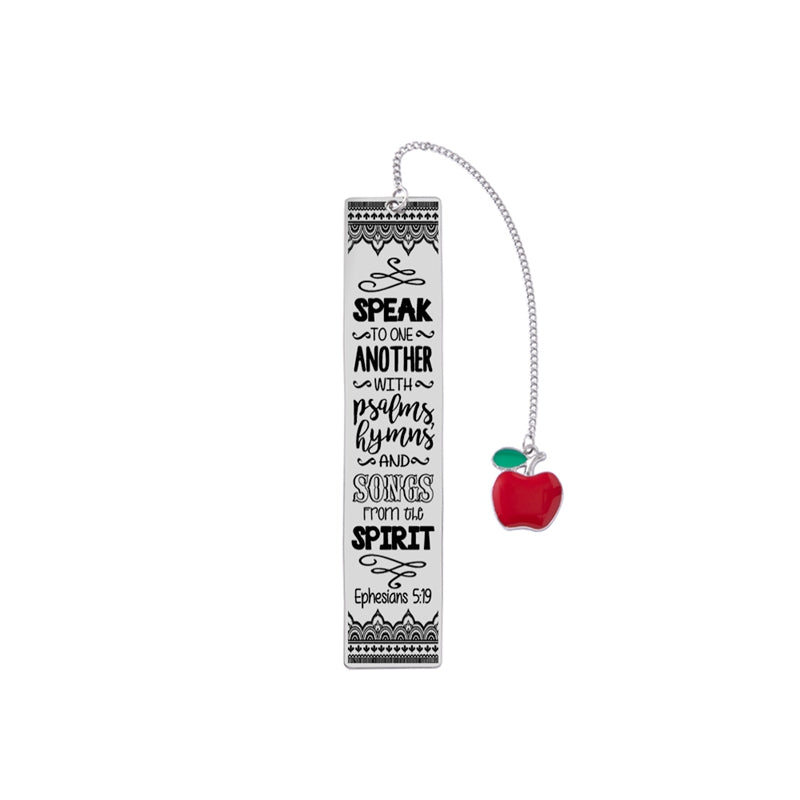 Marcador de Libros de Acero Inoxidable con versiculos cristianos