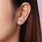 Pendientes de Cruz en Plata de Ley 925 para Mujer