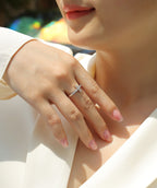 Anillo de Boda con Cruz y Moissanita en Plata S925