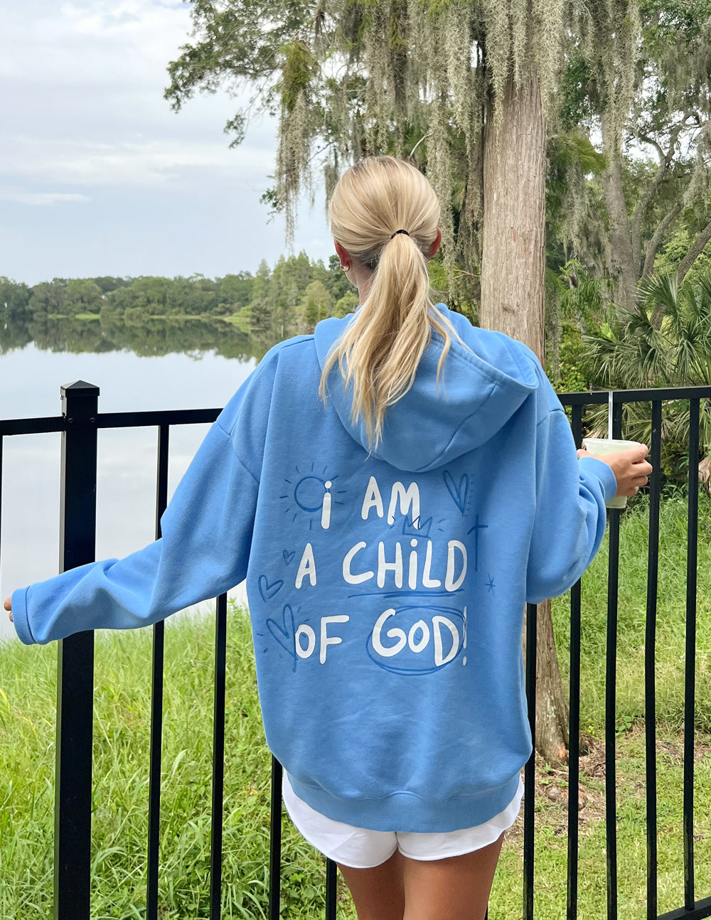 Sudadera Cristiana Unisex I Am A Child Of God Azul Eléctrico