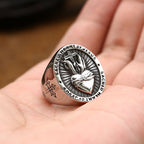 Anillo cristiano Sagrado Corazón de Jesús de Acero Inoxidable