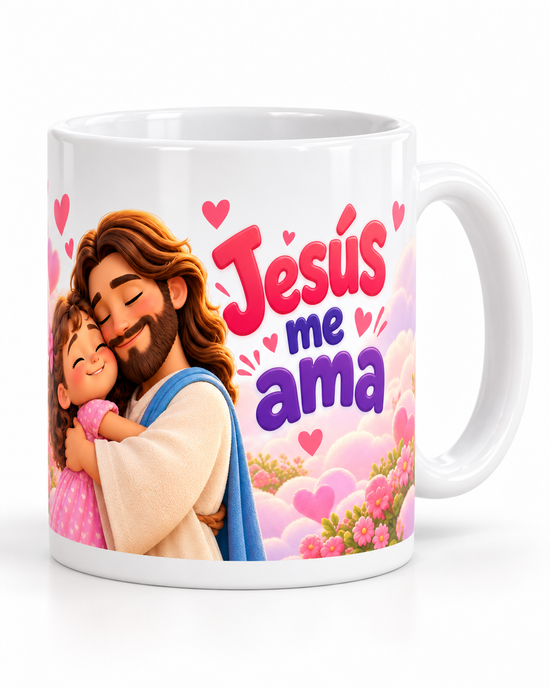 Taza Cristiana 'Jesus me ama'' · Para niñas- Coleccion TCA KIDS -Diseño Exclusivo TCA · 11 oz