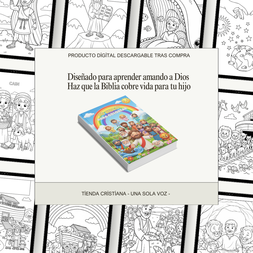 Mi Biblia para Colorear para Niños | 76 paginas de Historias Bíblicas en Orden Cronológico PDF