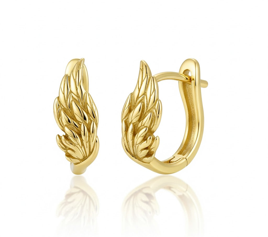 Pendientes de plata con alas angelicas