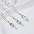 Collar Pez Ichthys Jesús Acero Inoxidable para Mujer y Hombre