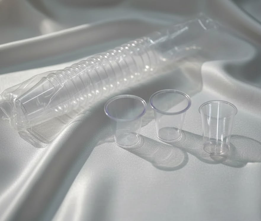 40 Vasos para Santa Cena Reutilizables de Plástico Transparente