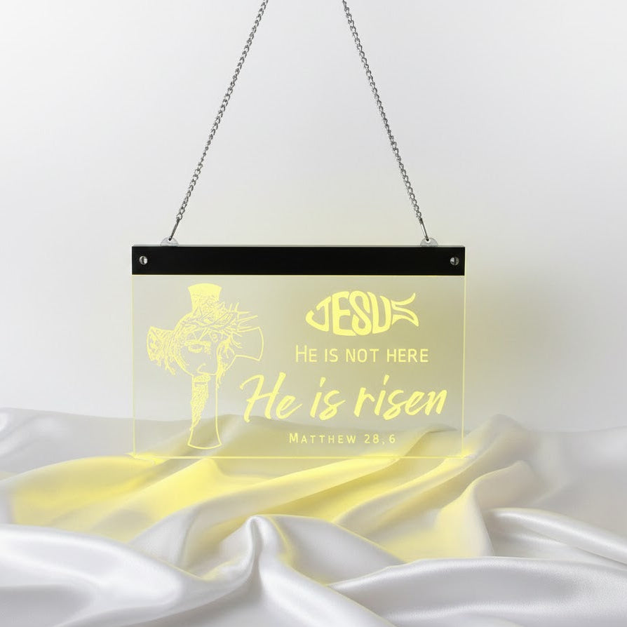 Letrero LED-Neon  Acrílico "Él ha Resucitado"