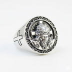 Anillo Cristiano Rostro de Jesús y Cruz