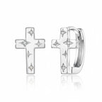 Pendientes de Cruz en Plata de Ley 925 para Mujer