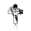 Cruz de Metal con Rostro de Jesús Decoración de Pared Cristiana