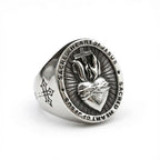 Anillo cristiano Sagrado Corazón de Jesús de Acero Inoxidable