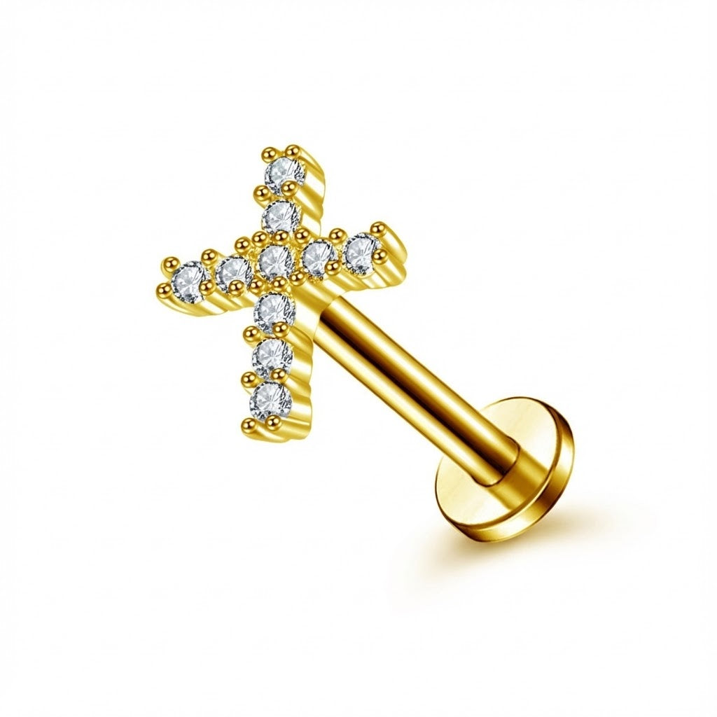 Pendiente de titanio G23 con cruz